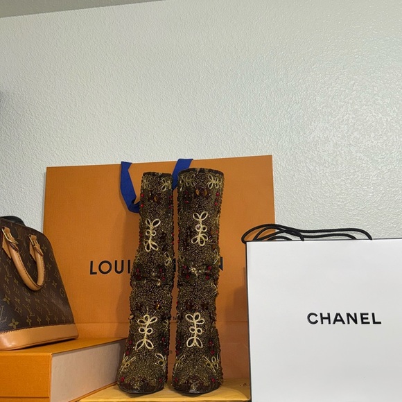 Vintage Colin Stuart Embroidered Beaded beautiful Boots not box size 8 - Picture 9 of 17